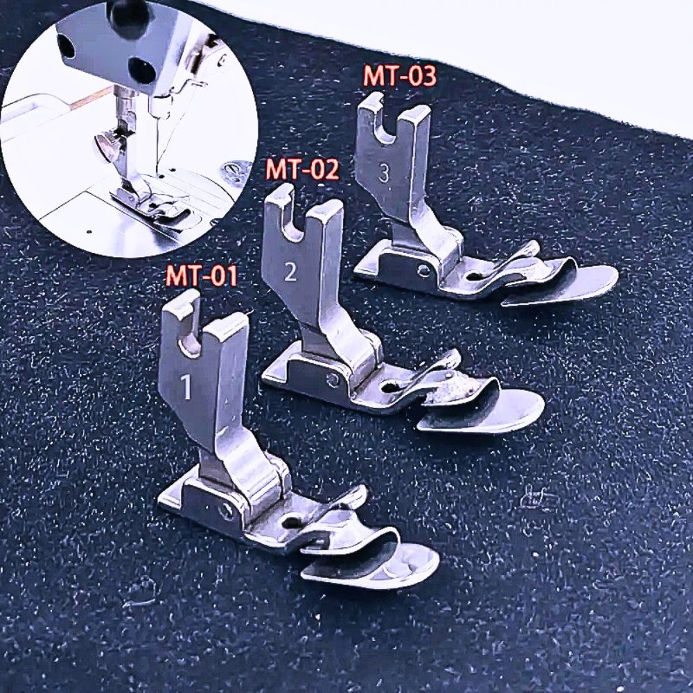 Kit 3 Pé Calcador Dobrável Rolante em Forma de Arco Borda e Cintura de Saia