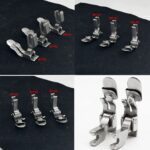 Kit 3 Pé Calcador Dobrável Rolante em Forma de Arco, Borda e Cintura de Saia