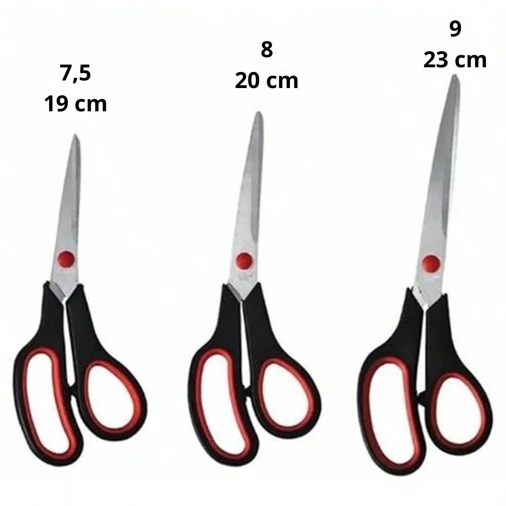 Kit 3 Tesoura Multiuso Basic Original Aço Cabo Emborrachado