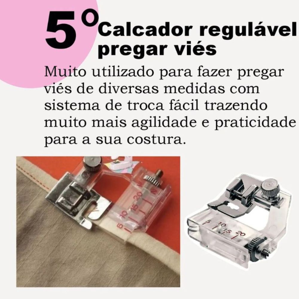 Kit 5 Calcadores Máquina Doméstica Singer Brother