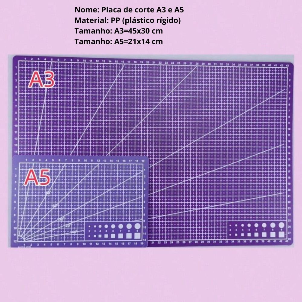 Base De Corte Dupla Face Patchwork Artesanato e Costura Várias Cores - A3 A4 A5