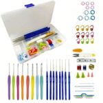 Kit Crochê Com 16 Agulhas Acessórios e Caixa Organizadora