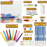 Kit Crochê Com 16 Agulhas Acessórios e Caixa Organizadora