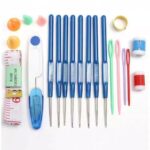 Kit Crochê Com 16 Agulhas Acessórios e Caixa Organizadora