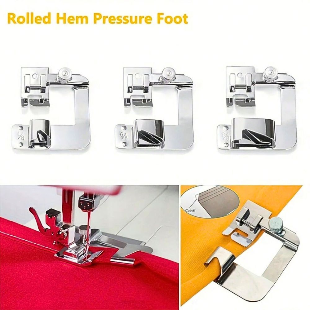 Kit Sapatas Calcador Bainha Enrolada 6 Peças