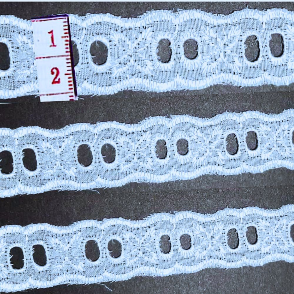 Passa Fita Bordado Inglês 2cm Poliéster por Metro