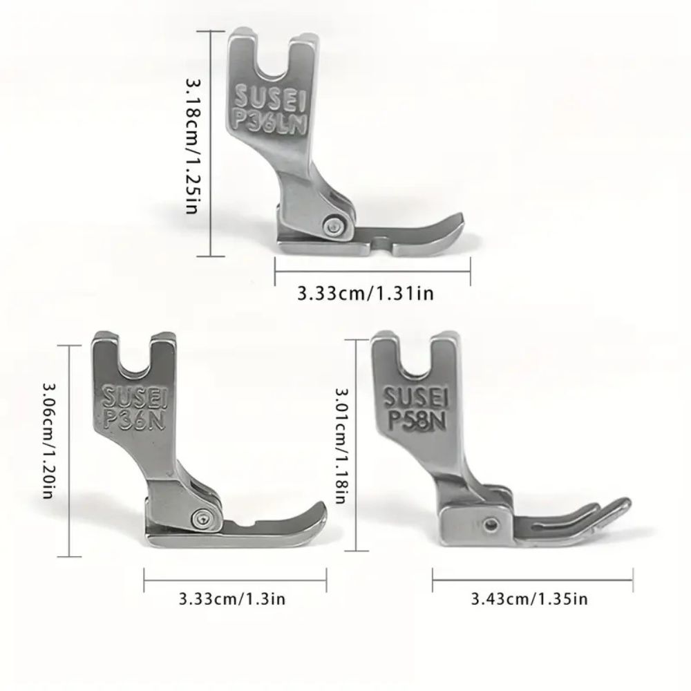 Pé Calcador Plano De Máquina De Costura Industrial De 5 Peças Em Aço