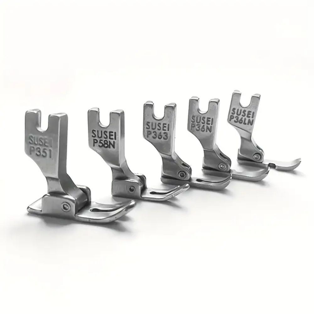 Pé Calcador Plano De Máquina De Costura Industrial De 5 Peças Em Aço