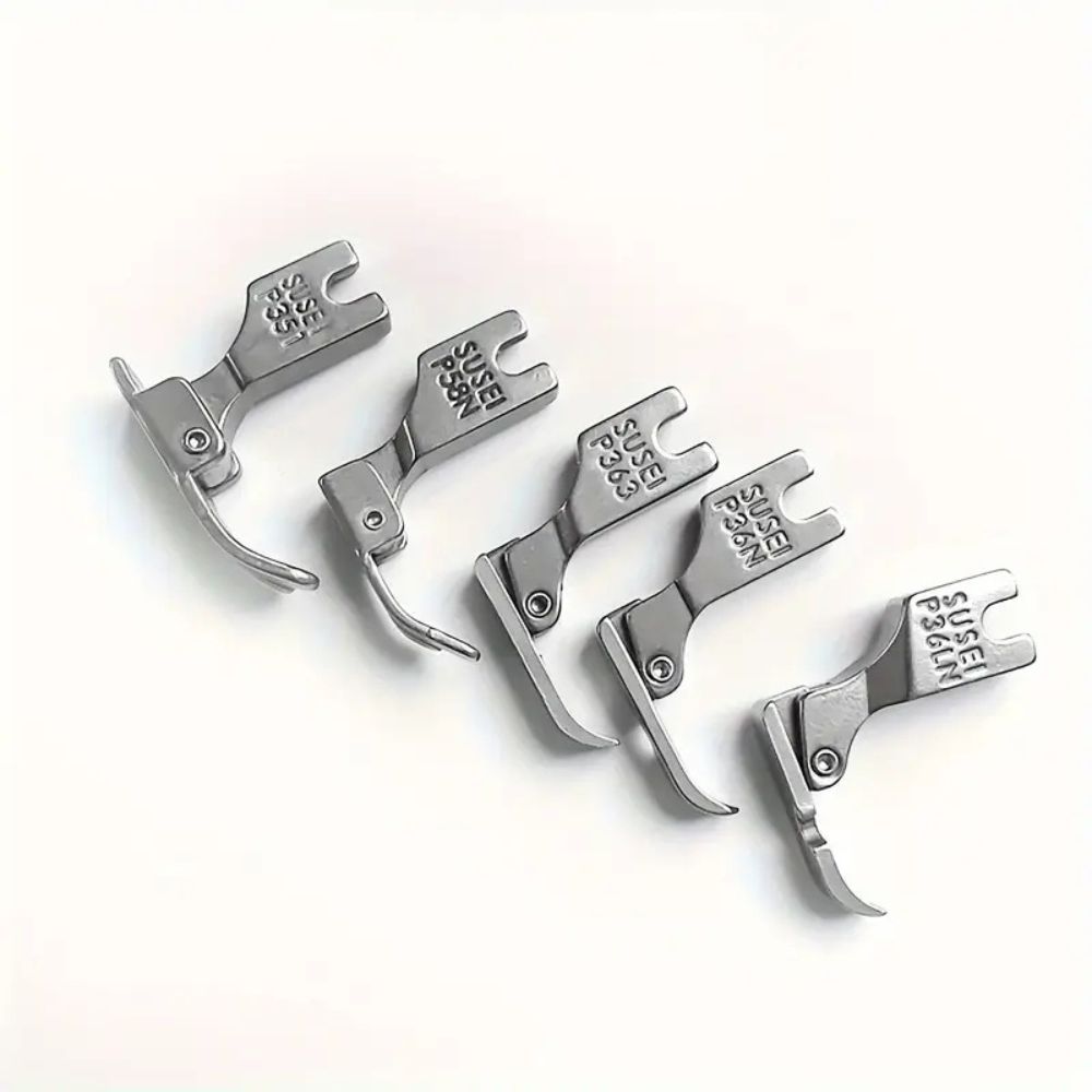 Pé Calcador Plano De Máquina De Costura Industrial De 5 Peças Em Aço