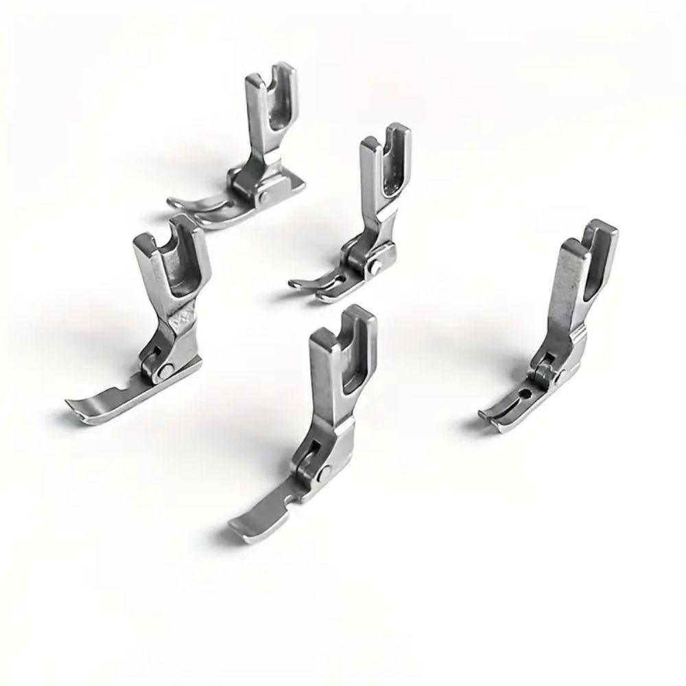 Pé Calcador Plano De Máquina De Costura Industrial De 5 Peças Em Aço