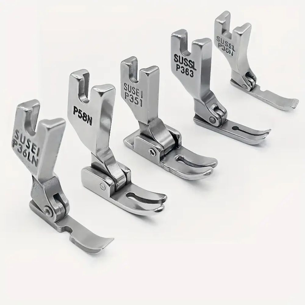 Pé Calcador De Máquina De Costura Industrial De 5 Peças Em Aço