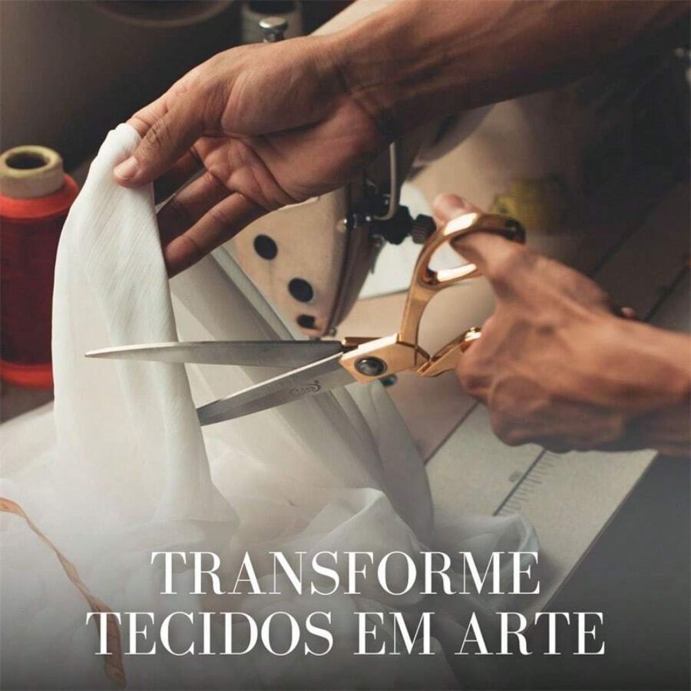 Tesoura Uso Profissional Dourada para Costureira Tapeceiro Forjada Alfaiate Crina 9,5 Polegadas 24cm