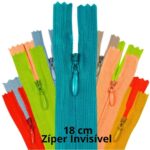 Zíper Invisivel Nylon Fixo Fino 15 cm 06 Unidades - Kit para Roupas e Saias