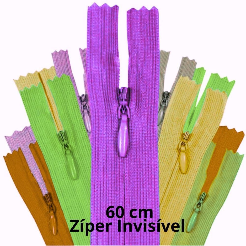 Zíper Invisivel Nylon Fixo Fino 15 cm 06 Unidades - Kit para Roupas e Saias