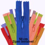 Zíper Invisivel Nylon Fixo Fino 15 cm 06 Unidades - Kit para Roupas e Saias
