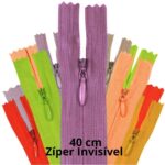Zíper Invisivel Nylon Fixo Fino 15 cm 06 Unidades - Kit para Roupas e Saias