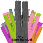 Zíper Invisivel Nylon Fixo Fino 15 cm 06 Unidades - Kit para Roupas e Saias