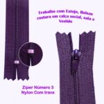 Zíper Nylon Comum Fixo Fino Cores Sortidas 06 Und - Kit Essencial de Costura