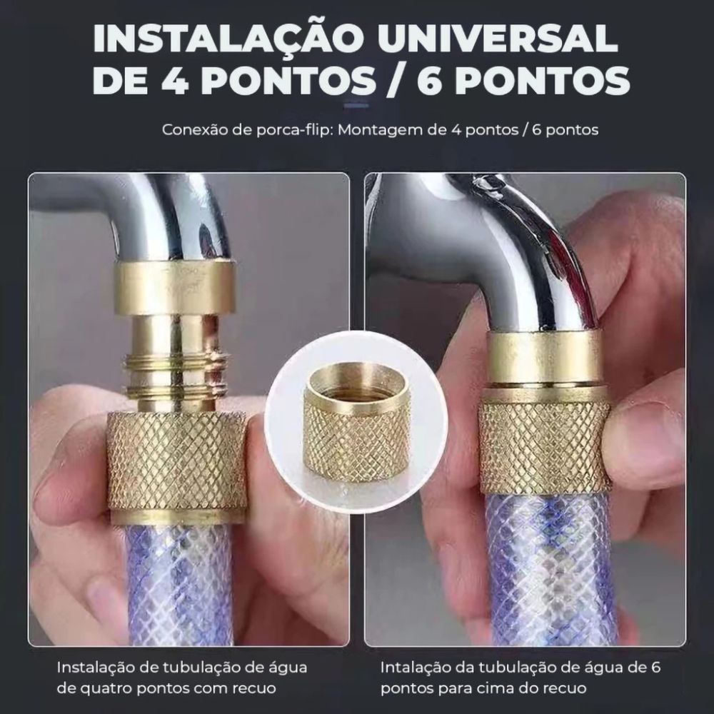 Bico De Mangueira Pistola Spray De Água Alta Pressão Esguicho Regulável Lavo Jato - Conector Latão