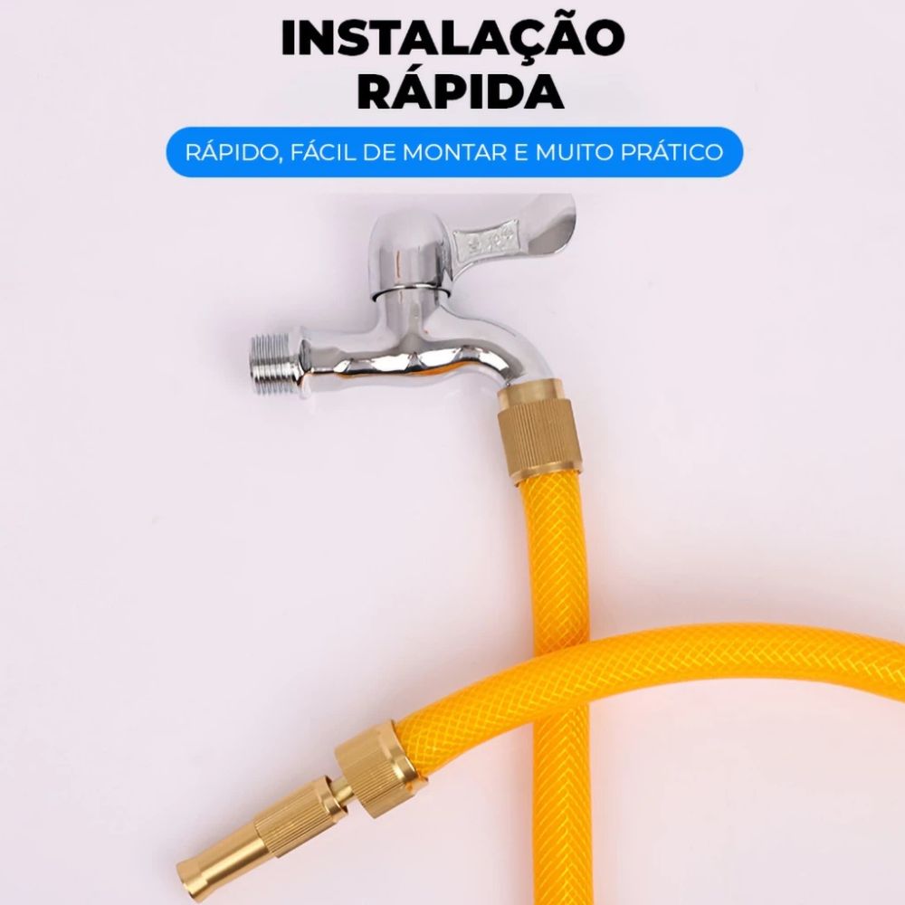 Bico De Mangueira Pistola Spray De Água Alta Pressão Esguicho Regulável Lavo Jato - Conector Latão