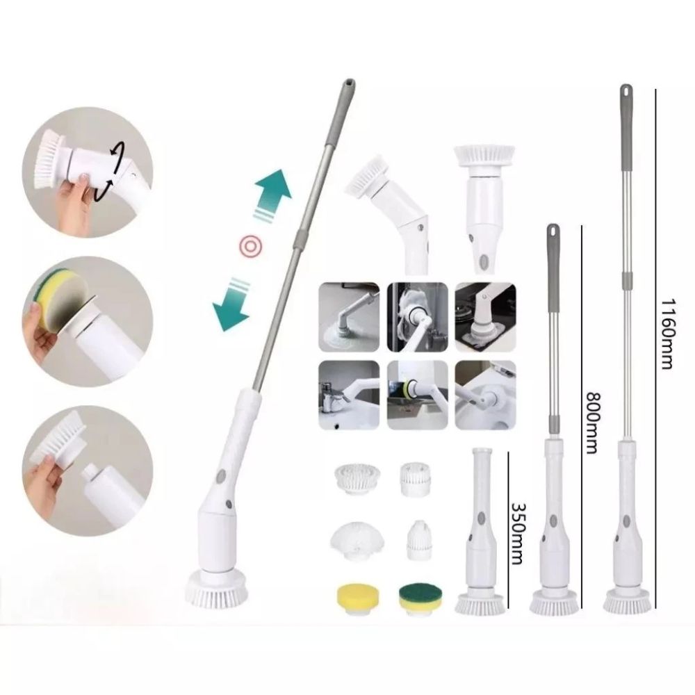 Esfregão Elétrico Escova Turbo Scrub Sem Fio 25W