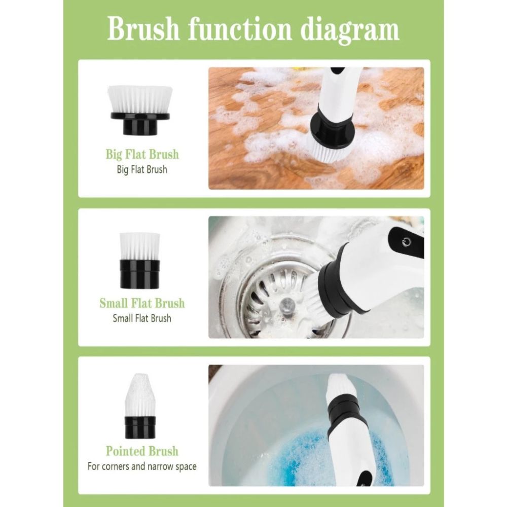 Esfregão Elétrico Escova Turbo Scrub Sem Fio 25W