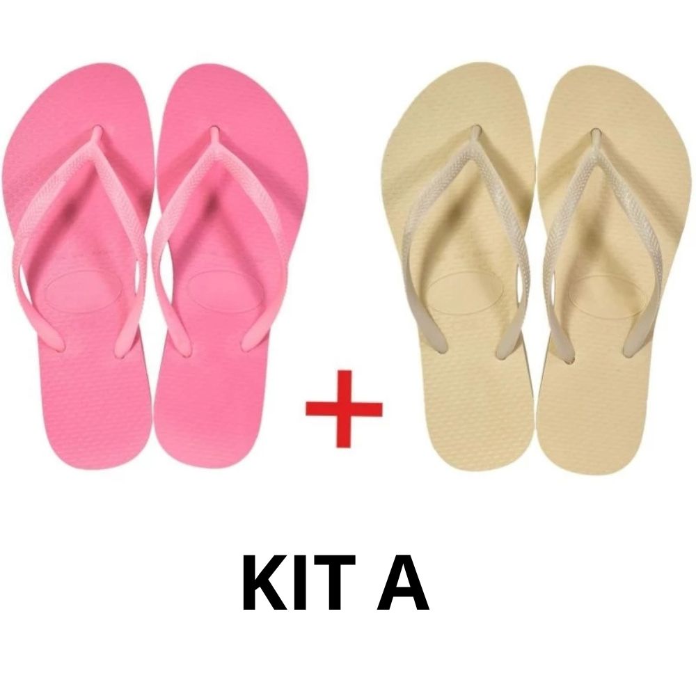 Kit 2 Pares Chinelos Slim Premium Antiderrapante