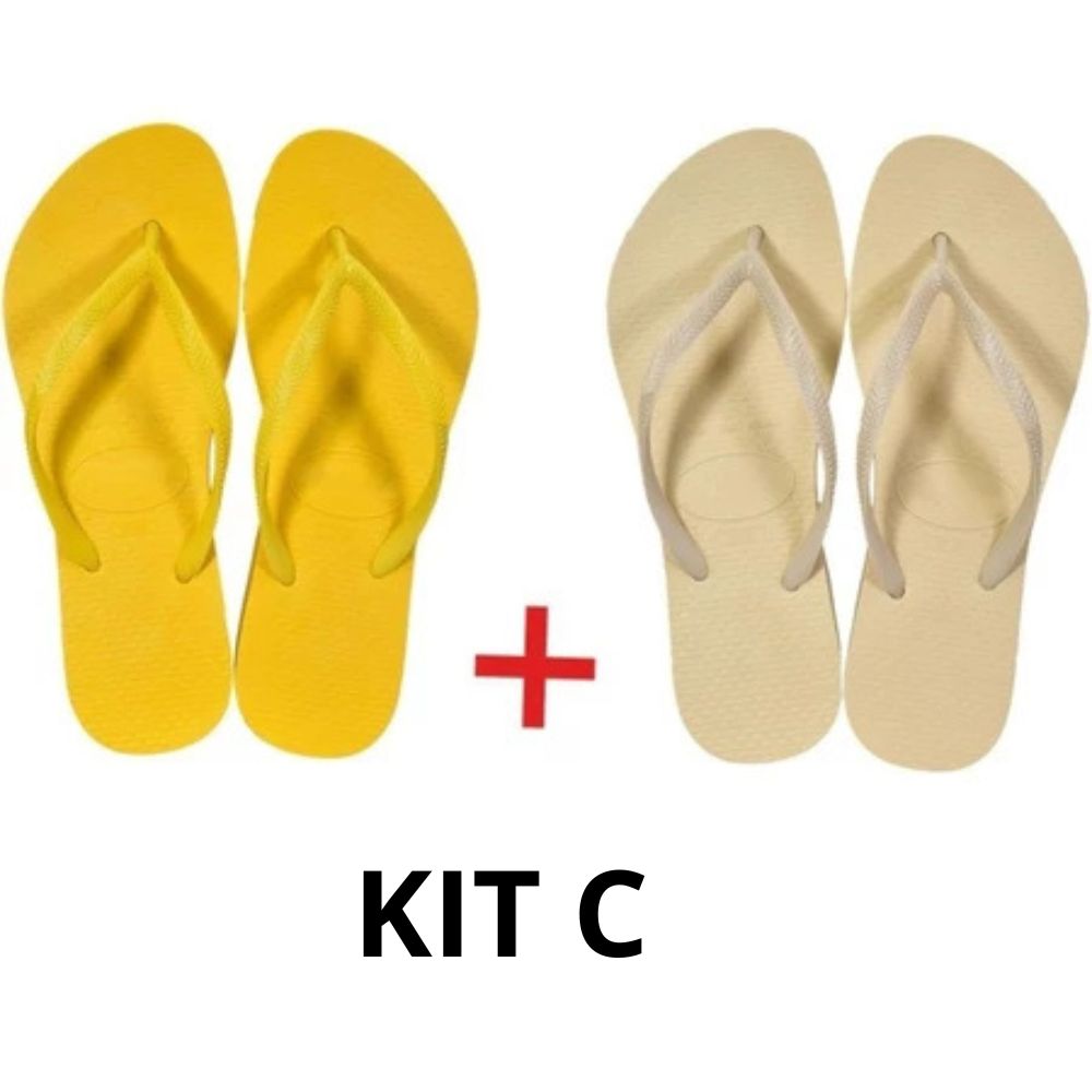 Kit 2 Pares Chinelos Slim Premium Antiderrapante