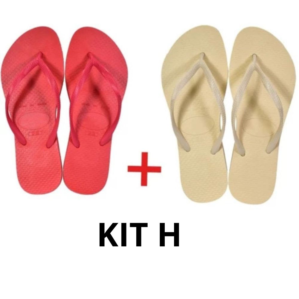 Kit 2 Pares Chinelos Slim Premium Antiderrapante