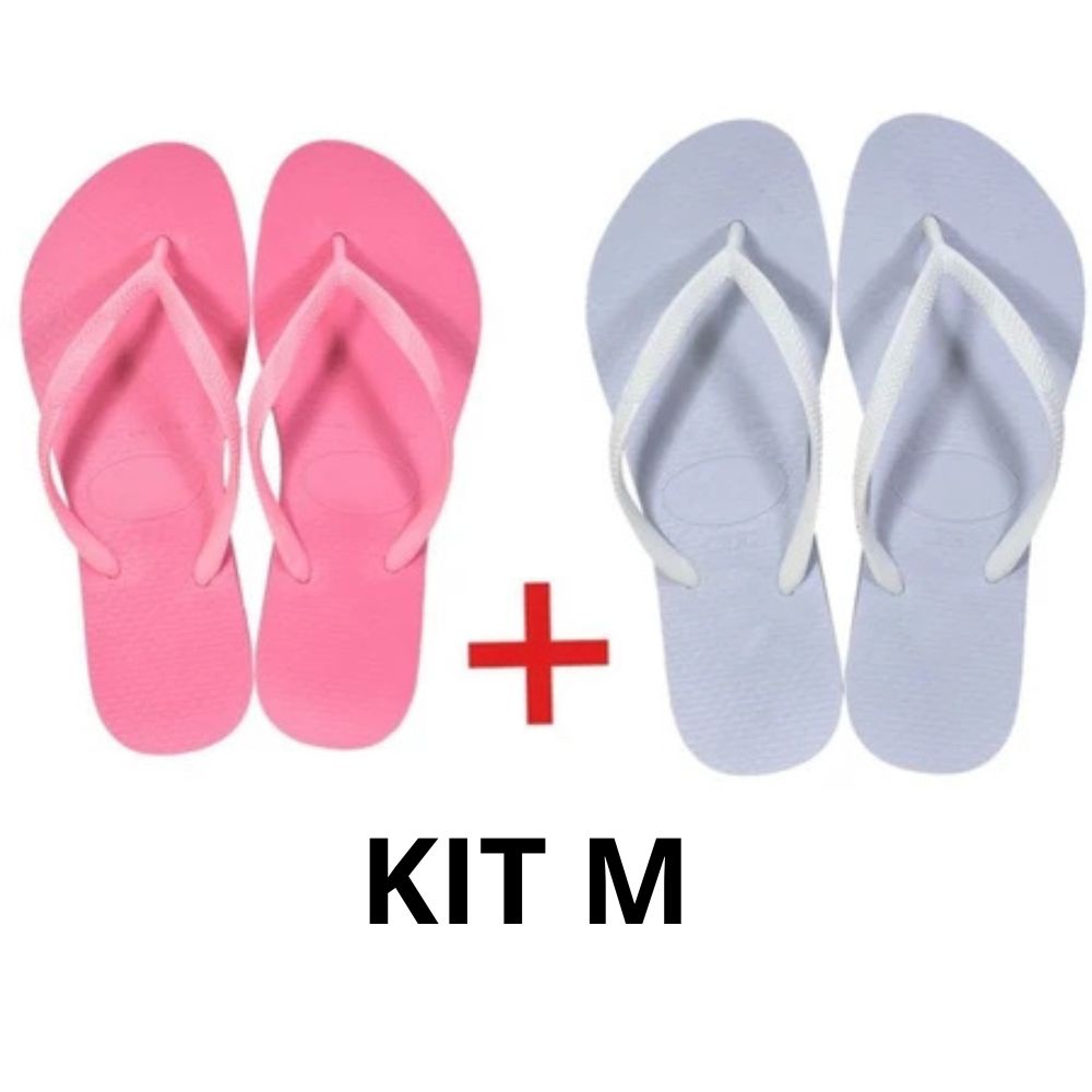 Kit 2 Pares Chinelos Slim Premium Antiderrapante