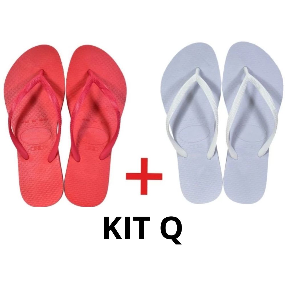 Kit 2 Pares Chinelos Slim Premium Antiderrapante