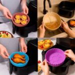Kit 3,4,5 Forma de Silicone para Air Fryer Forno Microondas Fritadeira Assadeira Reutilizável Flexível