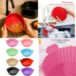 Kit 3,4,5 Forma de Silicone para Air Fryer Forno Microondas Fritadeira Assadeira Reutilizável Flexível