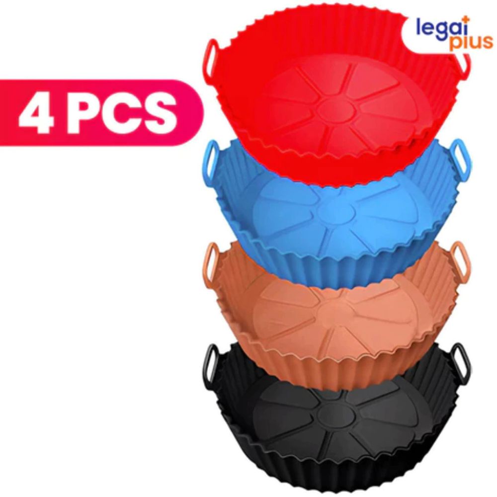 Kit 3,4,5 Forma de Silicone para Air Fryer Forno Microondas Fritadeira Assadeira Reutilizável Flexível