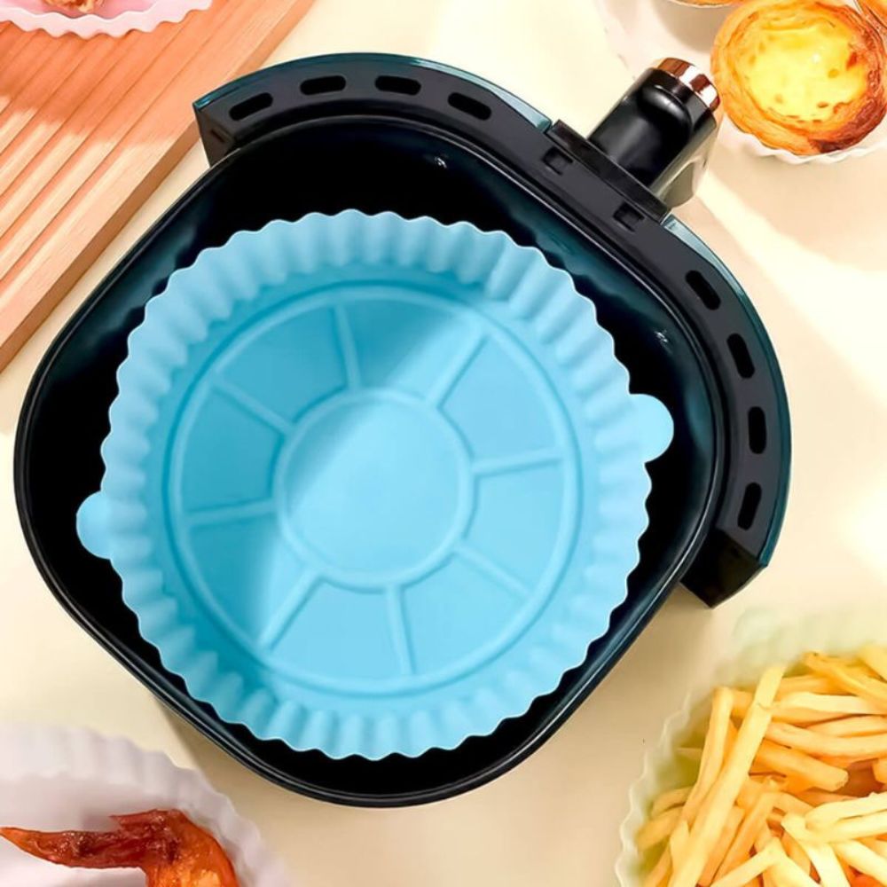Kit 3,4,5 Forma de Silicone para Air Fryer Forno Microondas Fritadeira Assadeira Reutilizável Flexível