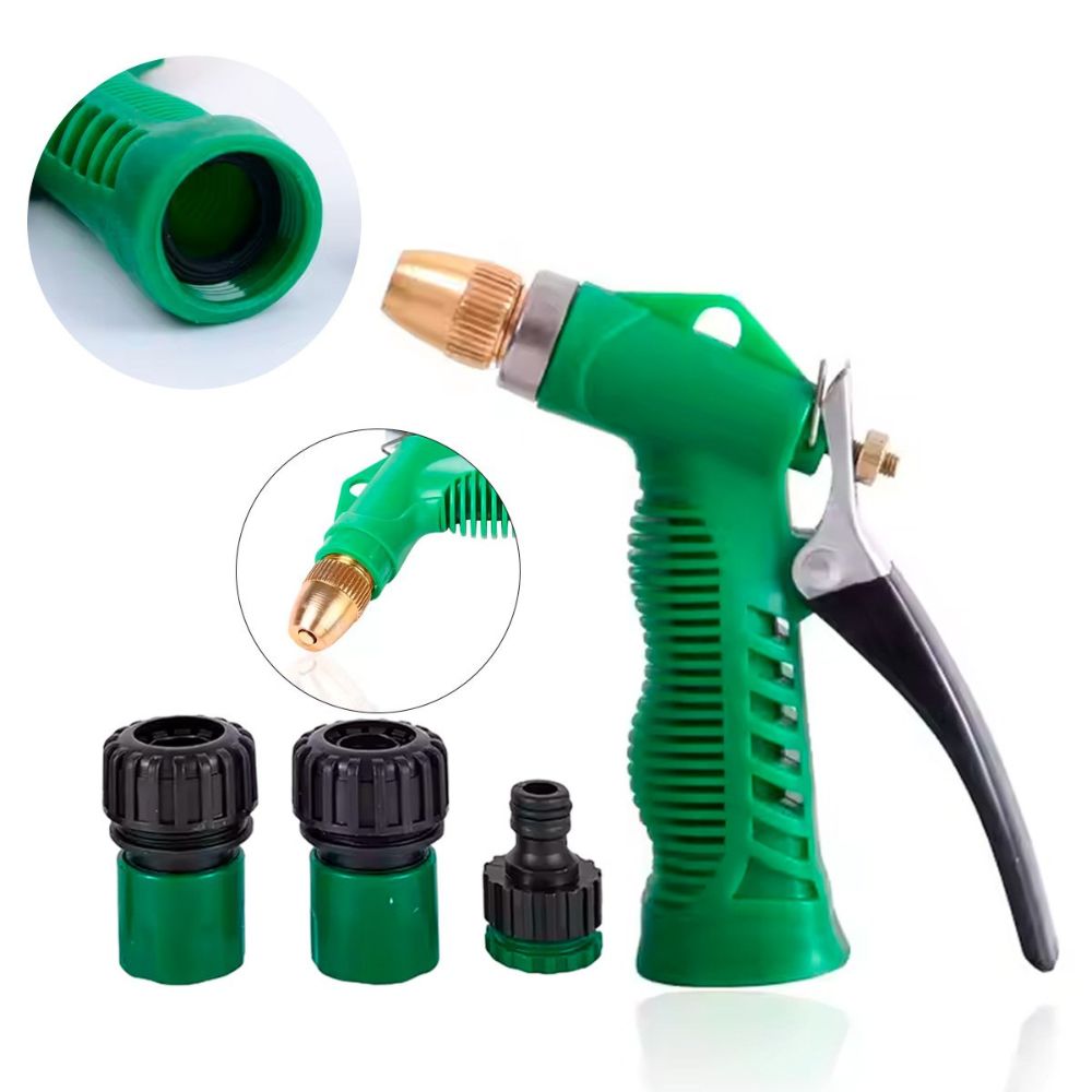 Kit Esguicho Ajustável Mangueira Irrigação Engate Rápido – 5 Peças