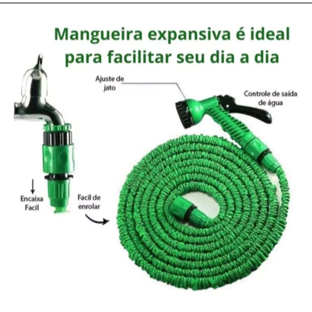 Mangueira Mágica Extensível com Bico Alta Pressão - 15m e 30m 7 Jatos