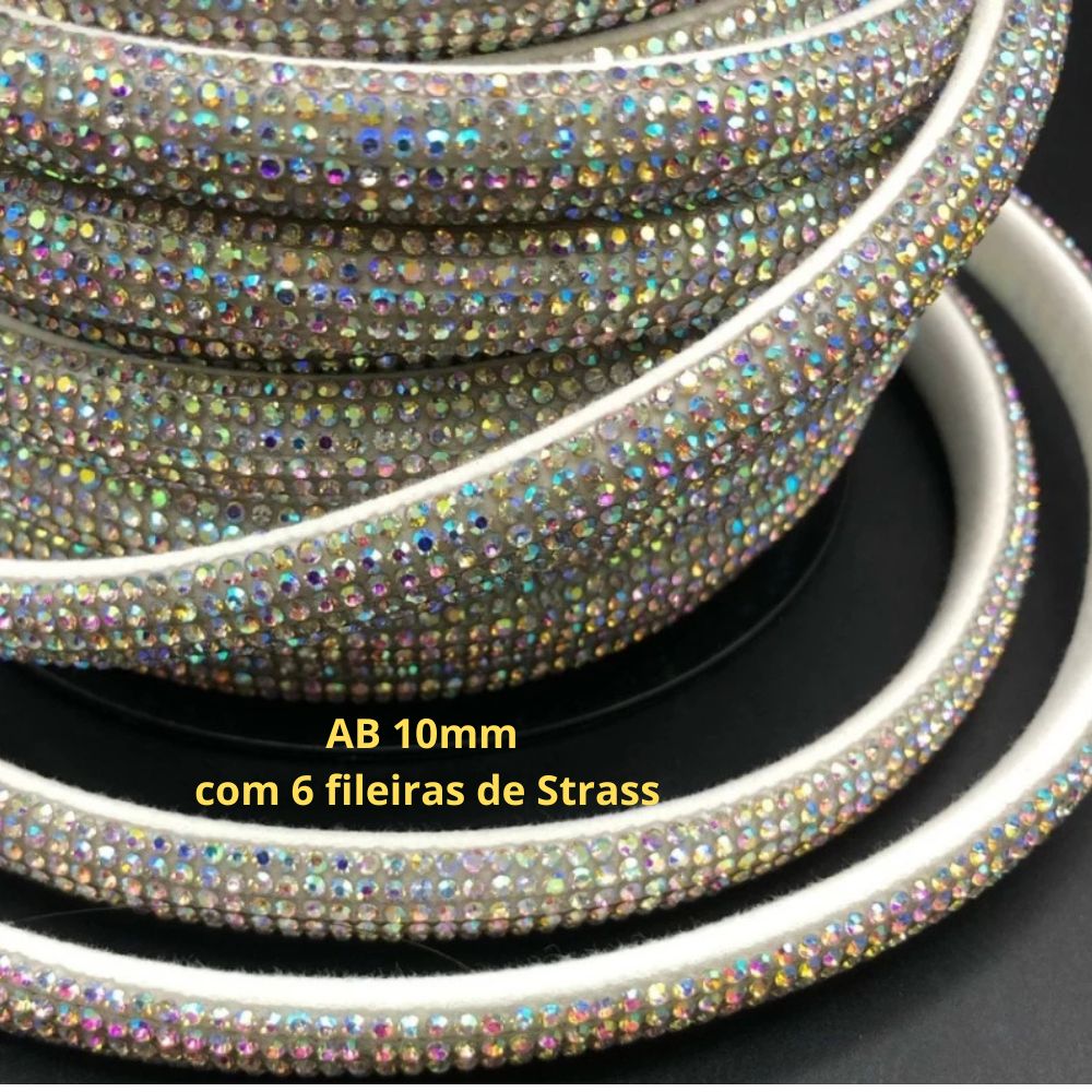 Meia Cana de Strass para Laços e Decoração