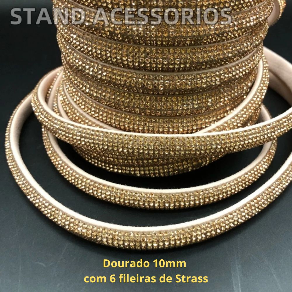 Meia Cana de Strass para Laços e Decoração
