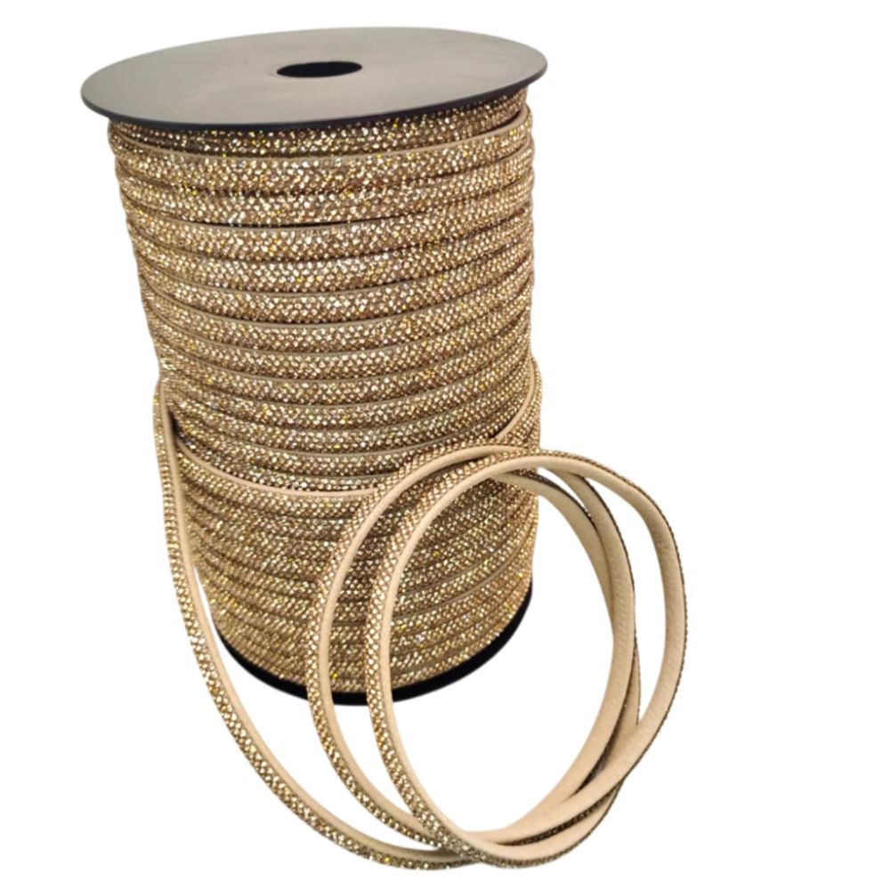 Meia Cana de Strass para Laços e Decoração