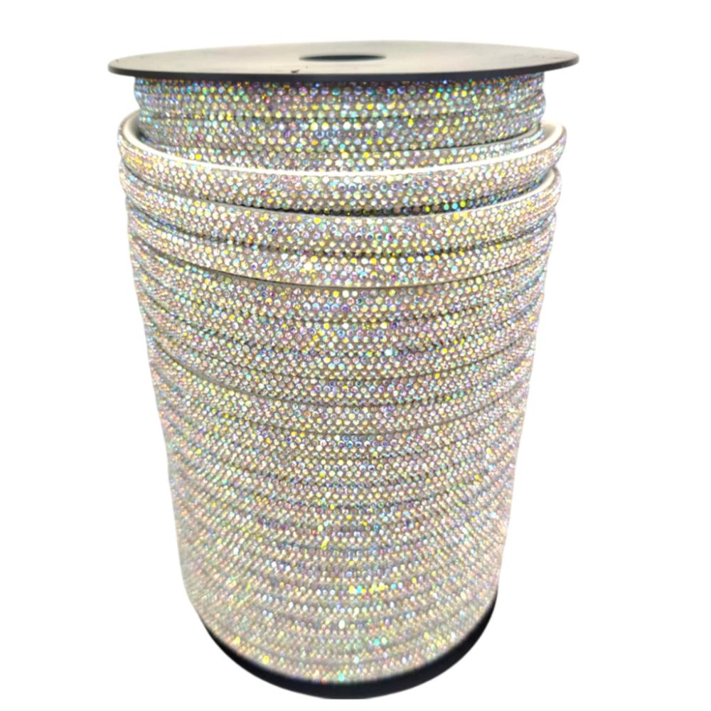 Meia Cana de Strass para Laços e Decoração