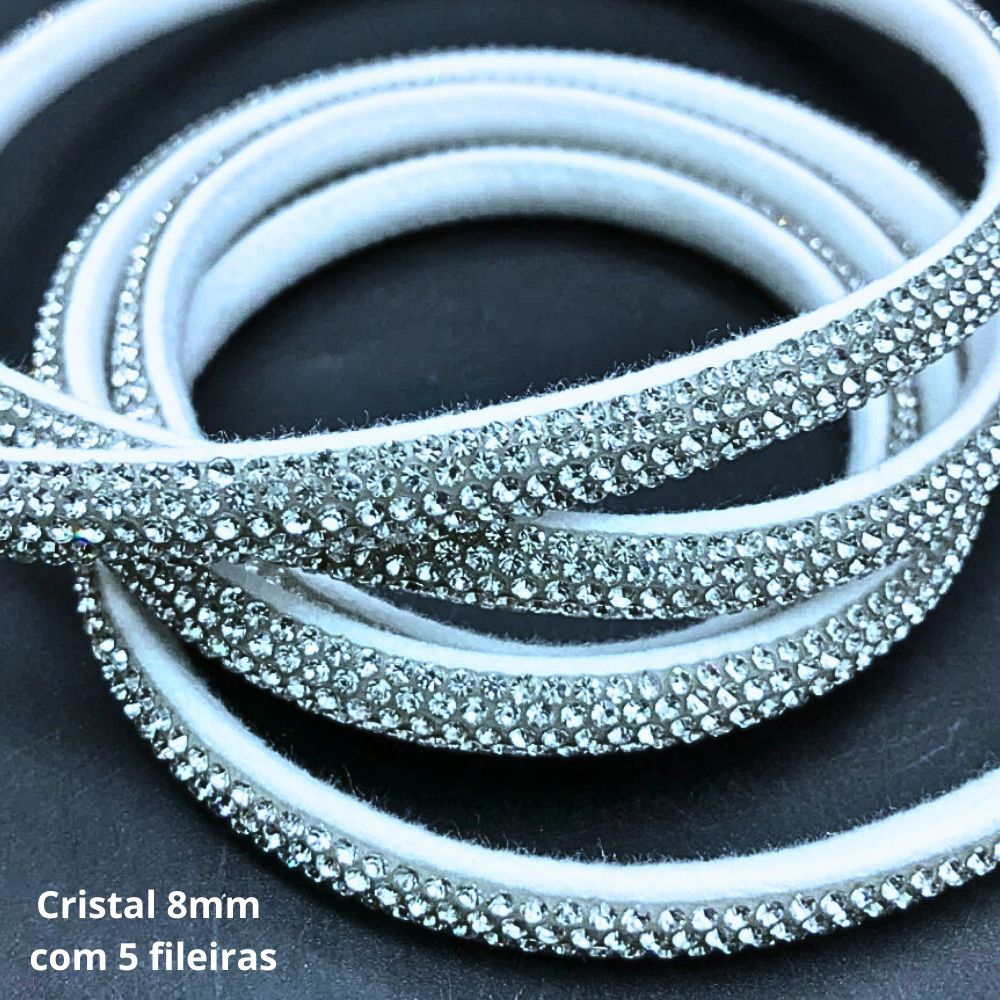 Meia Cana de Strass para Laços e Decoração