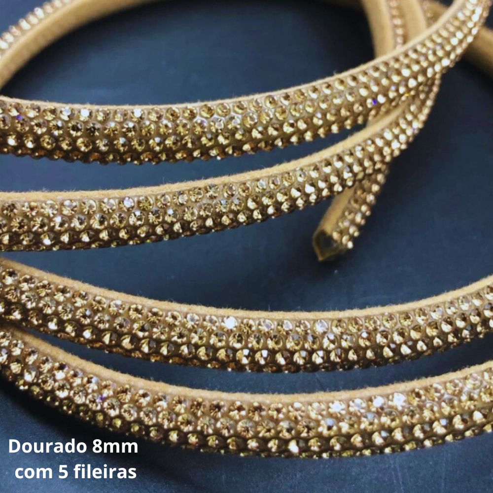 Meia Cana de Strass para Laços e Decoração