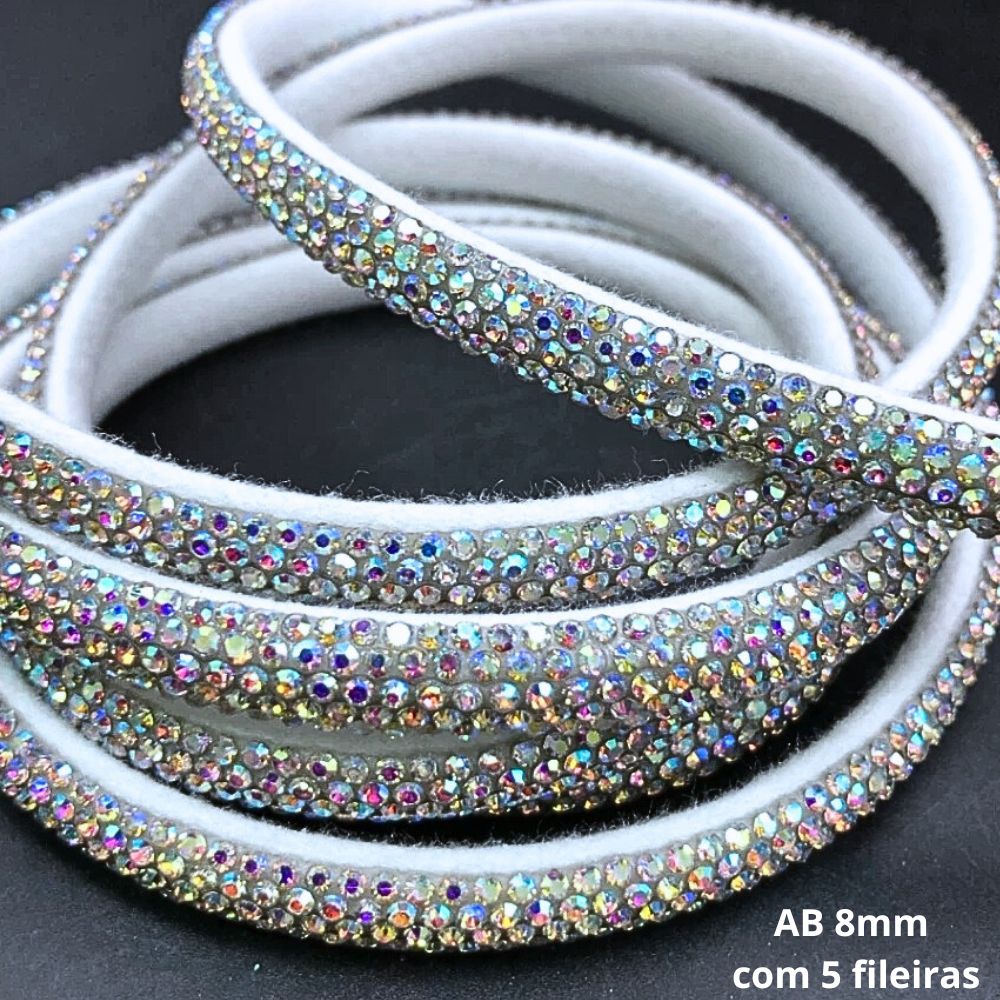 Meia Cana de Strass para Laços e Decoração