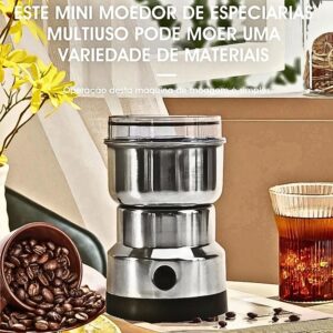 Moedor Multifuncional de Café, Grãos e Especiarias 4 Lâminas - Bivolt Aço Inox