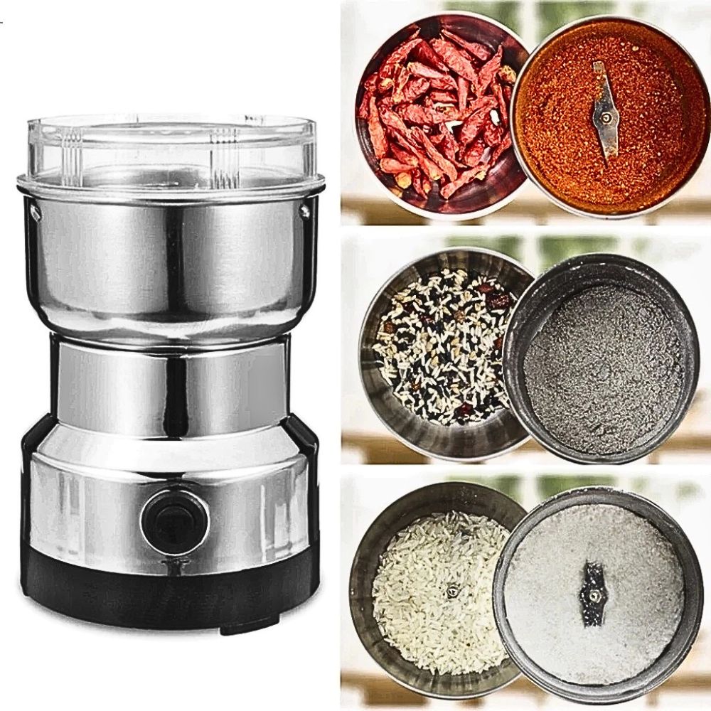 Moedor Multifuncional de Café, Grãos e Especiarias 4 Lâminas - Bivolt Aço Inox