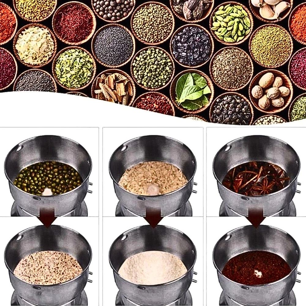 Moedor Multifuncional de Café, Grãos e Especiarias 4 Lâminas - Bivolt Aço Inox