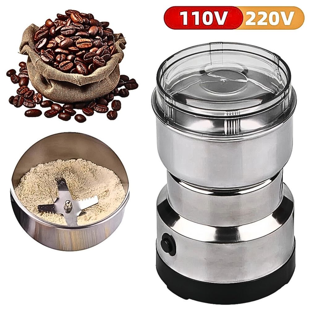 Moedor Multifuncional de Café, Grãos e Especiarias 4 Lâminas - Bivolt Aço Inox