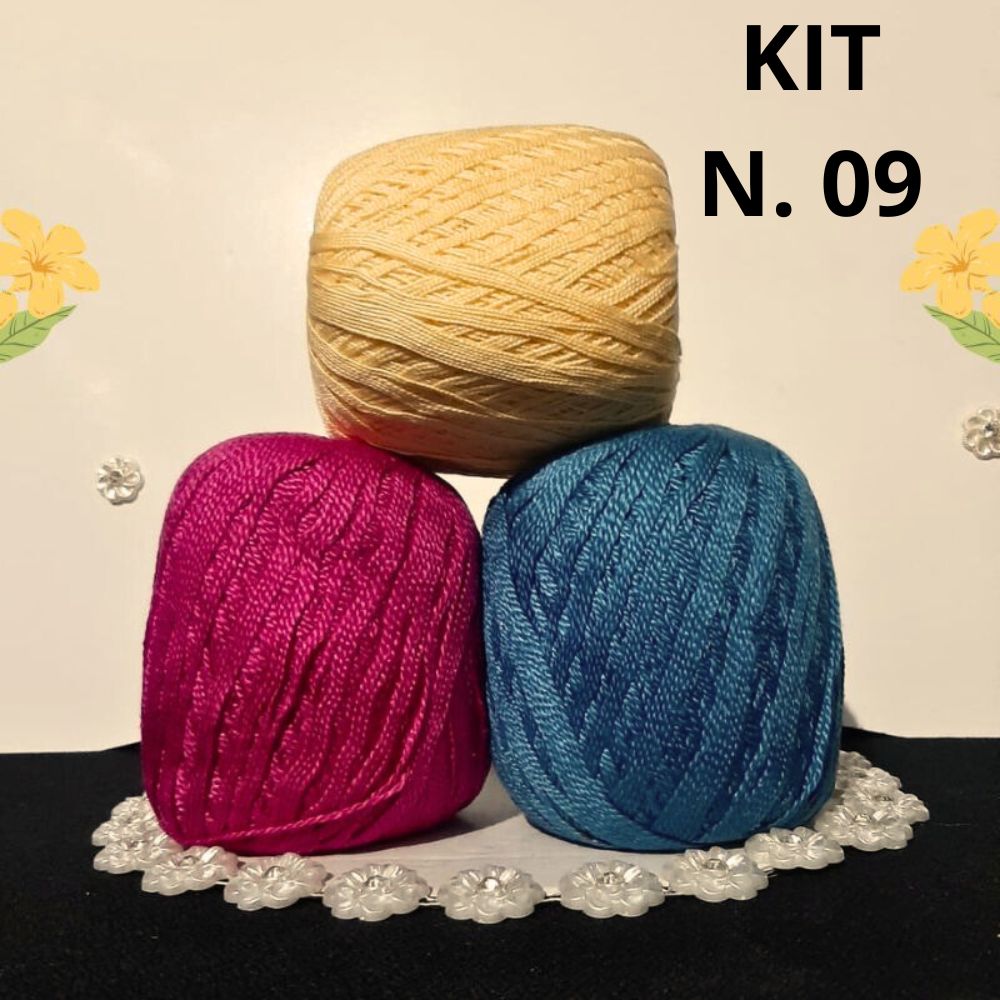 Super Oferta kit 3 Novelos Linha para Crochê