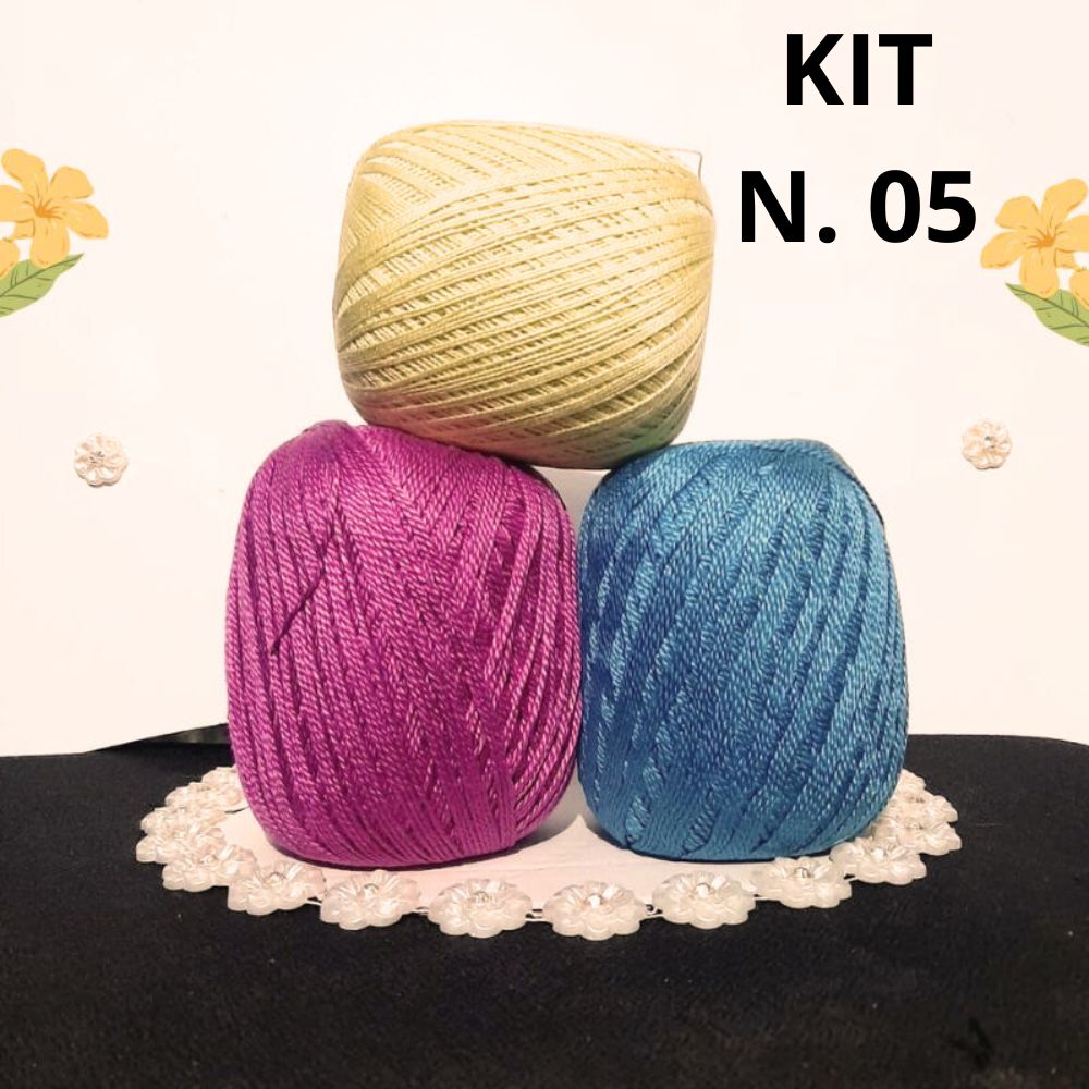 Super Oferta kit 3 Novelos Linha para Crochê
